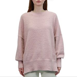 Fuzzy oversized sweater-tunic
